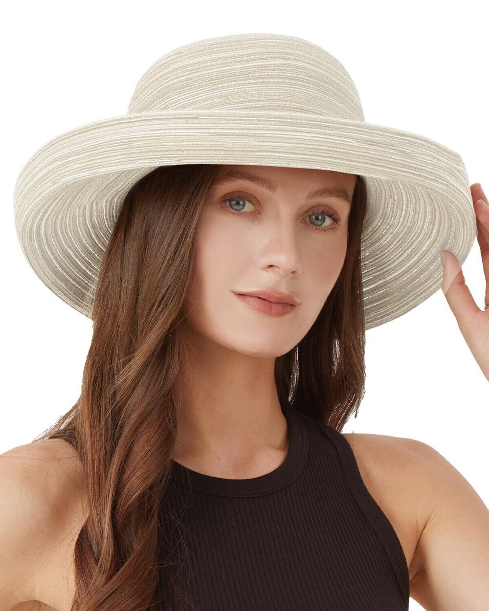 8111 Large Size ’s Sydney Sun Hat,Roll Up Beach Sun Hat,Big Heads Bowler